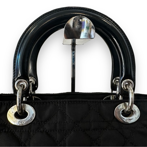 Christian Dior Vintage Lady Dior Cannage Nylon Handbag - Picture 12 of 15